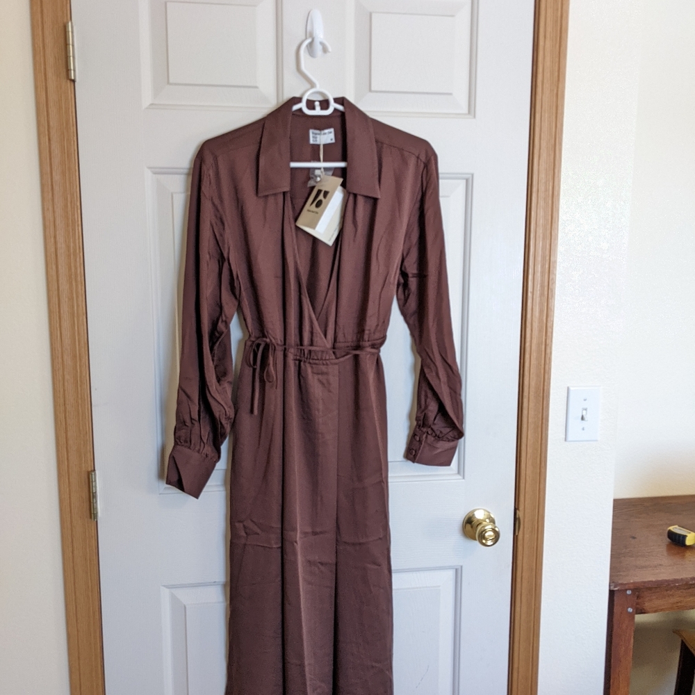 Frank and Oak mid length wrap dress NWT